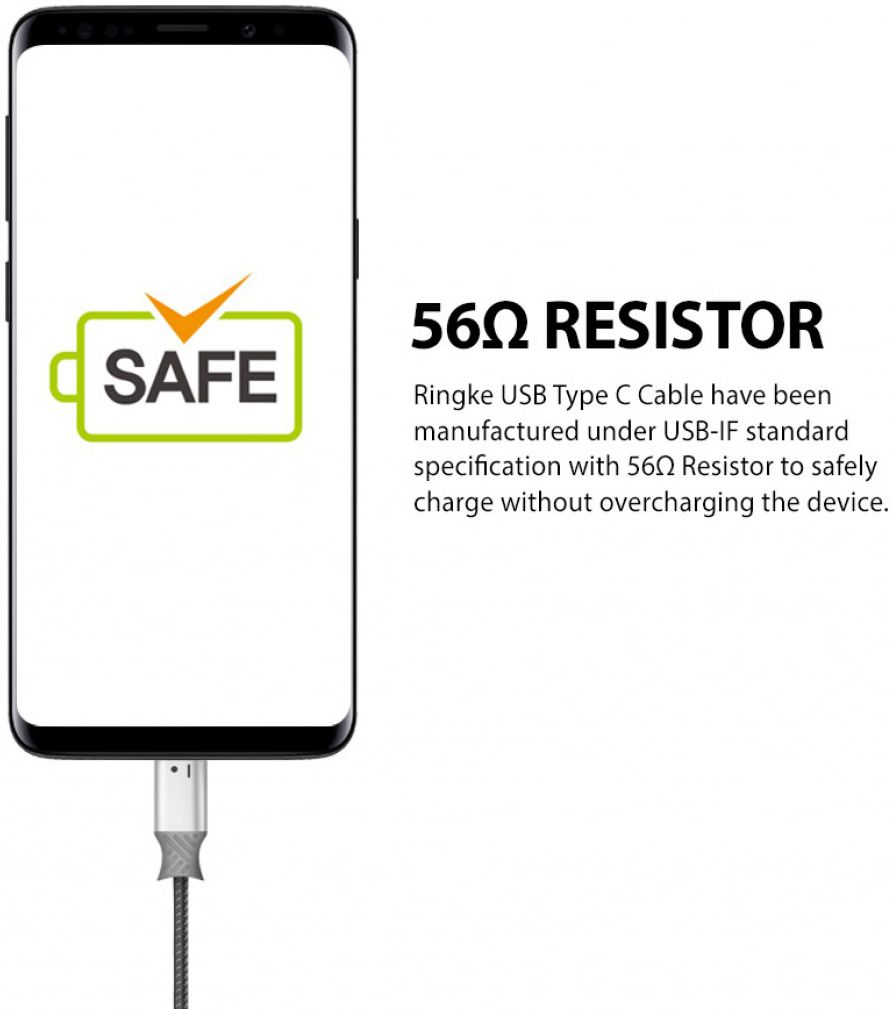 Ringke Smart Fish USB-C Kabel Gevlochten 1.2 Meter Zwart afbeelding 6