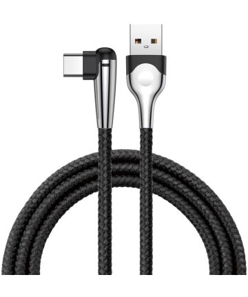 Baseus Fast Charge USB-C Kabel Haakse Hoek 2 Meter Zwart Kabels
