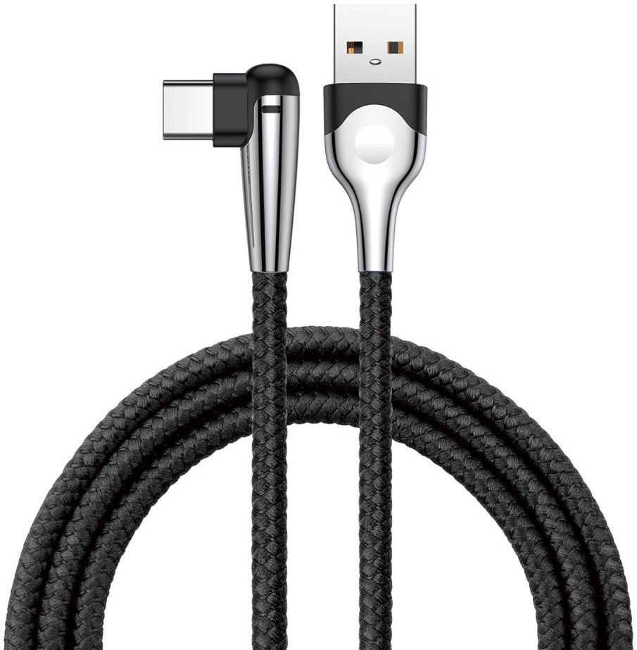 Baseus Fast Charge USB-C Kabel Haakse Hoek 2 Meter Zwart afbeelding 1