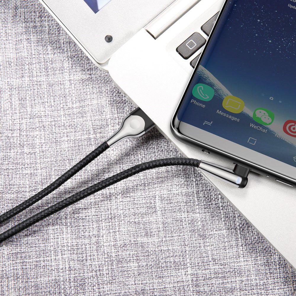Baseus Fast Charge USB-C Kabel Haakse Hoek 2 Meter Zwart afbeelding 5