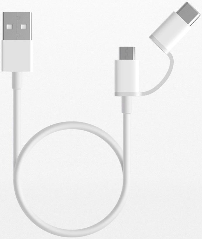 Xiaomi Duo Kabel USB-C Micro USB 30 CM Wit afbeelding 4