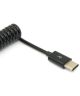 Universele Rekbare USB-C Krulsnoer Kabel 1 Meter Zwart