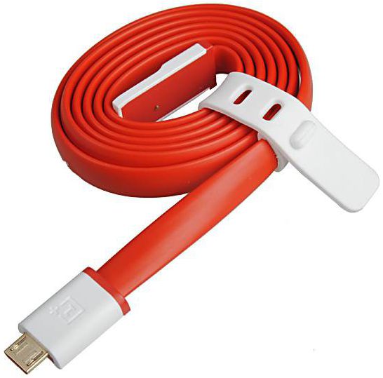Orginele OnePlus Micro-USB kabel 1m Rood/Wit afbeelding 2