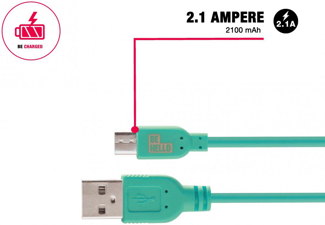 BeHello 0.15 Meter Micro-USB Kabel Groen afbeelding 3