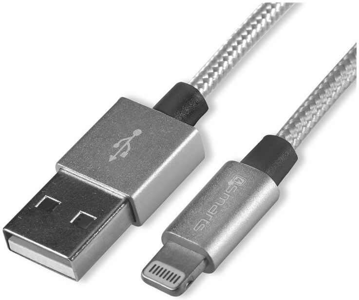 4smarts RAPIDCord USB naar Lightning Kabel Grijs 2 Meter afbeelding 2