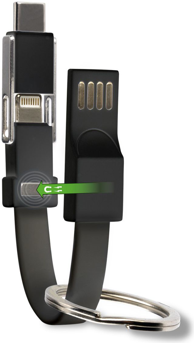 4smarts 3-in-1 Kabel set Zwart 5CM afbeelding 1