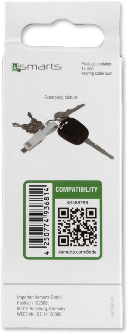 4smarts 3-in-1 Kabel set Zwart 5CM afbeelding 2