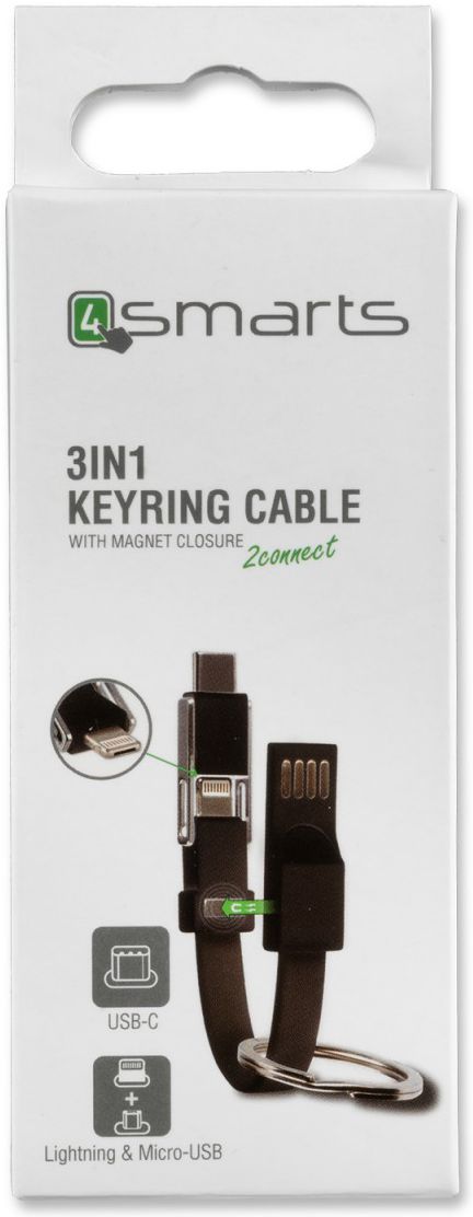 4smarts 3-in-1 Kabel set Zwart 5CM afbeelding 3