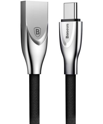 Baseus USB-C Gewoven Data Kabel 1M Zwart Kabels