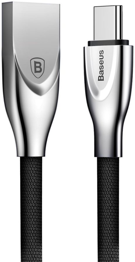 Baseus USB-C Gewoven Data Kabel 1M Zwart afbeelding 1