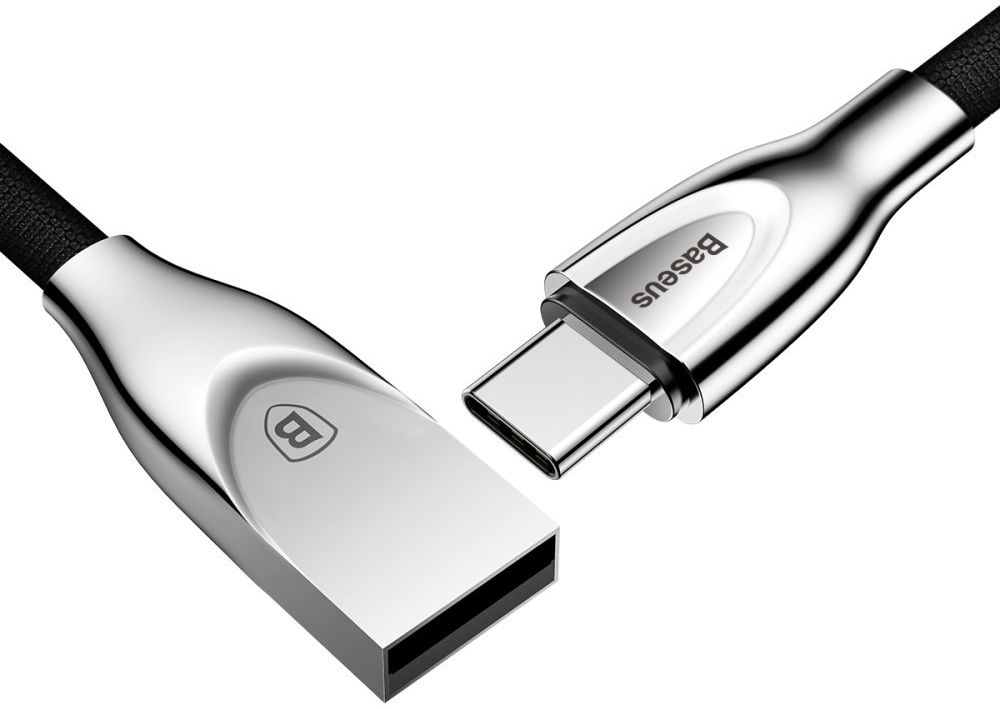 Baseus USB-C Gewoven Data Kabel 1M Zwart afbeelding 4