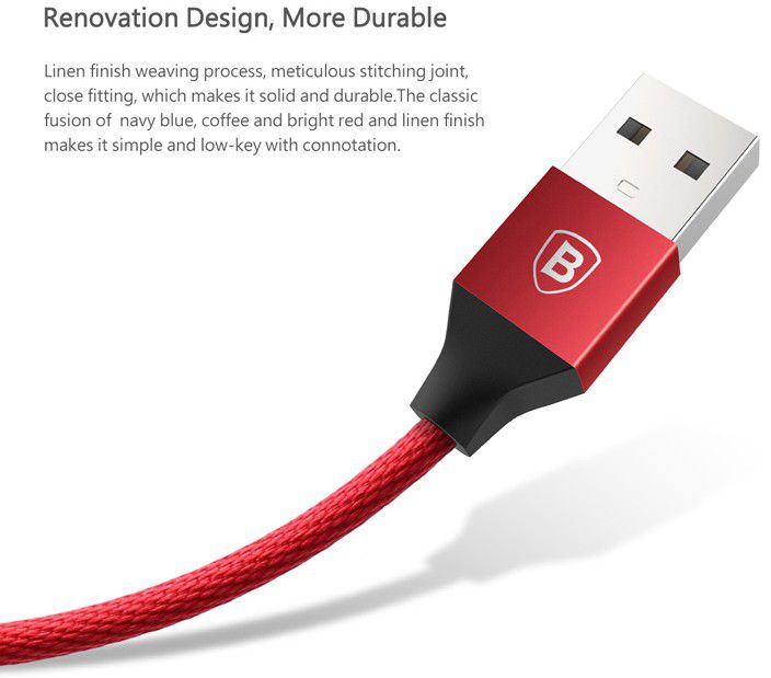 Baseus Gevlochten 1.5m Micro-USB Kabel Rood afbeelding 6