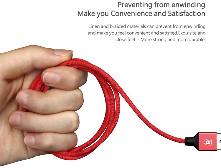 Baseus Gevlochten 1.5m Micro-USB Kabel Rood afbeelding 7