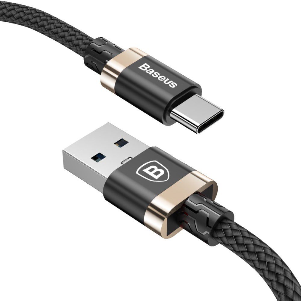 Baseus Gevlochten USB-C Fast Charge Kabel 1.5 Meter 3A Zwart afbeelding 1