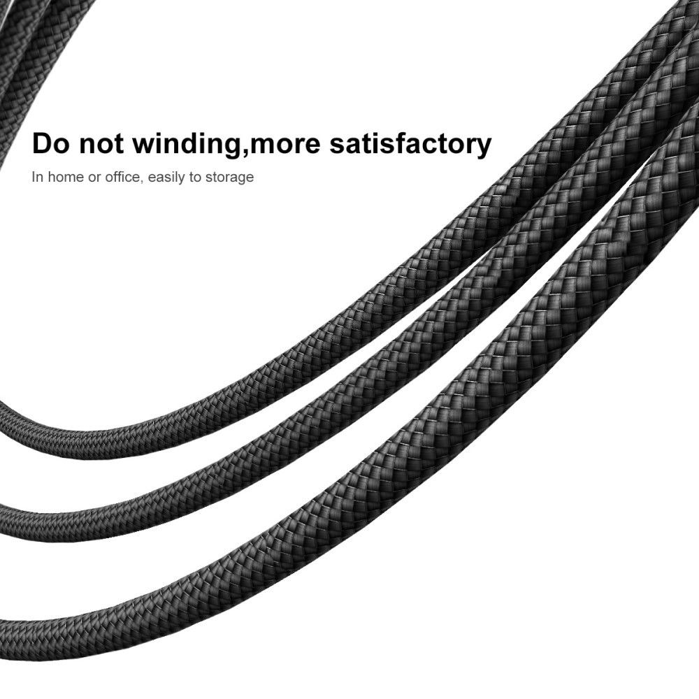 Baseus Gevlochten USB-C Fast Charge Kabel 1.5 Meter 3A Zwart afbeelding 7