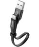 Baseus Platte USB-C Kabel 23cm Zwart