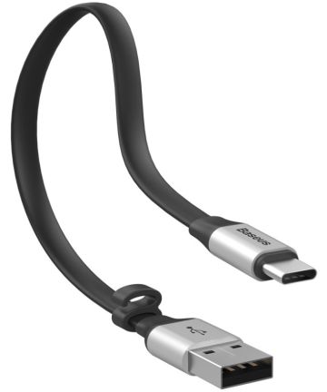 Baseus Platte USB-C Kabel 23cm Zilver Kabels