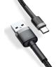 Baseus USB-C Fast Charge Kabel Gevlochten 1 Meter 3A Zwart Grijs