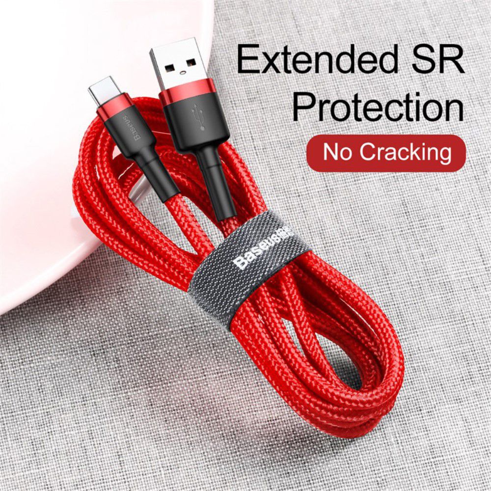 Baseus Gewoven USB-C Fast Charge Kabel 1 Meter Rood afbeelding 10