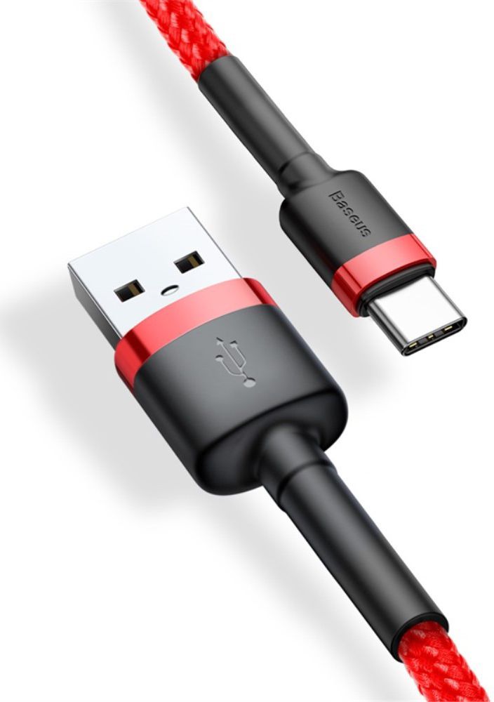 Baseus Gewoven USB-C Fast Charge Kabel 1 Meter Rood afbeelding 4
