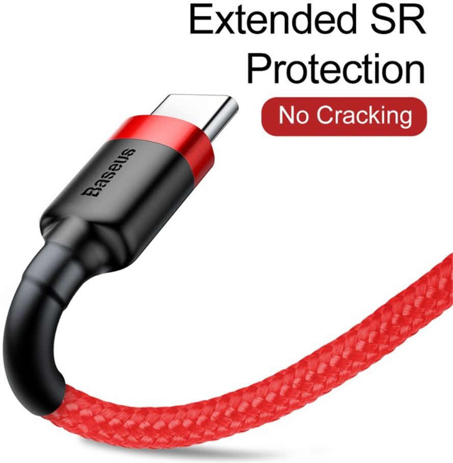 Baseus Gewoven USB-C Fast Charge Kabel 1 Meter Rood afbeelding 9