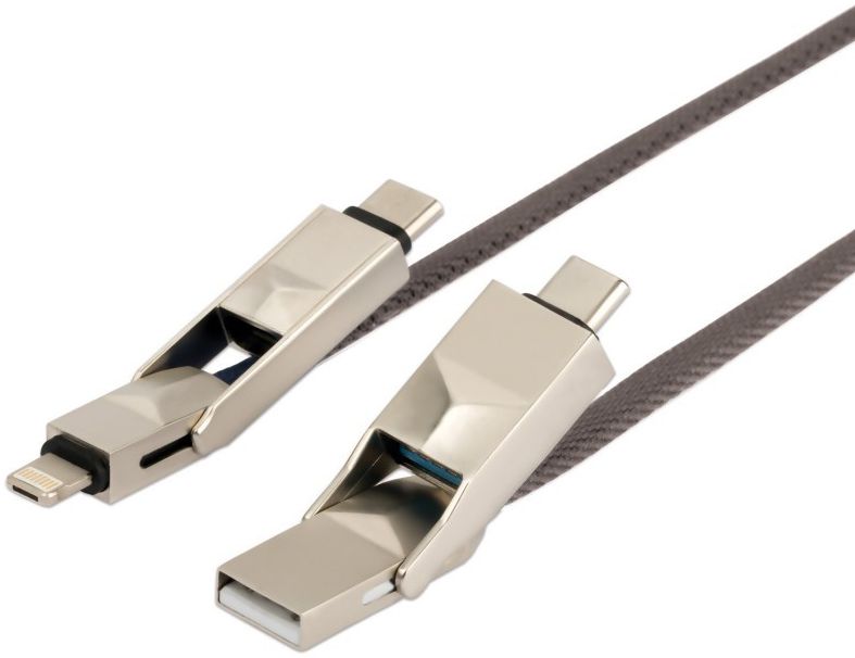4Smarts 6-in-1 Combocord Kabel 1 Meter Grijs afbeelding 1