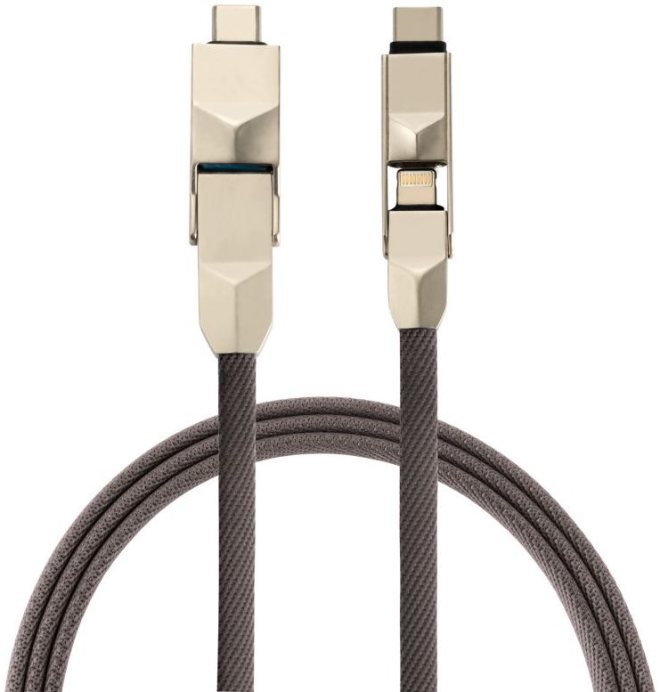 4Smarts 6-in-1 Combocord Kabel 1 Meter Grijs afbeelding 4