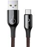 Baseus USB-C Gevlochten Data Kabel 1M Zwart