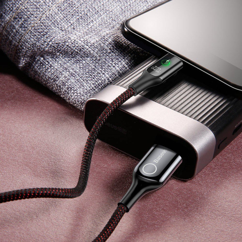 Baseus USB-C Gevlochten Data Kabel 1M Zwart afbeelding 7