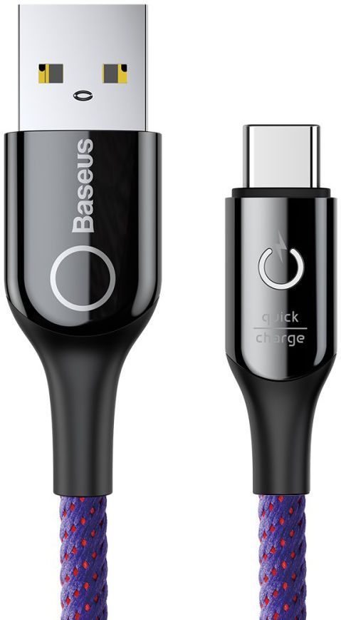Baseus USB-C Gevlochten Data Kabel 1M Paars afbeelding 1