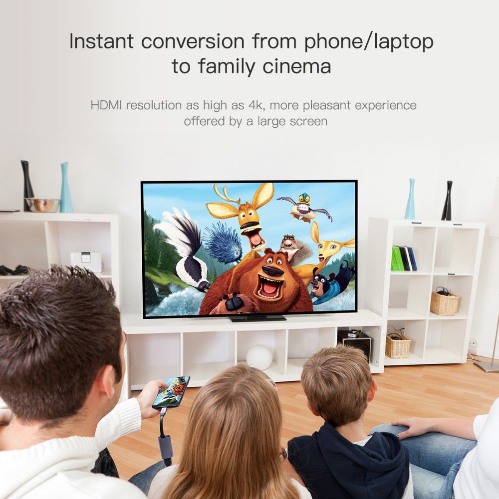 Baseus Little Box USB C naar HDMI Kabel Converter Grijs afbeelding 5