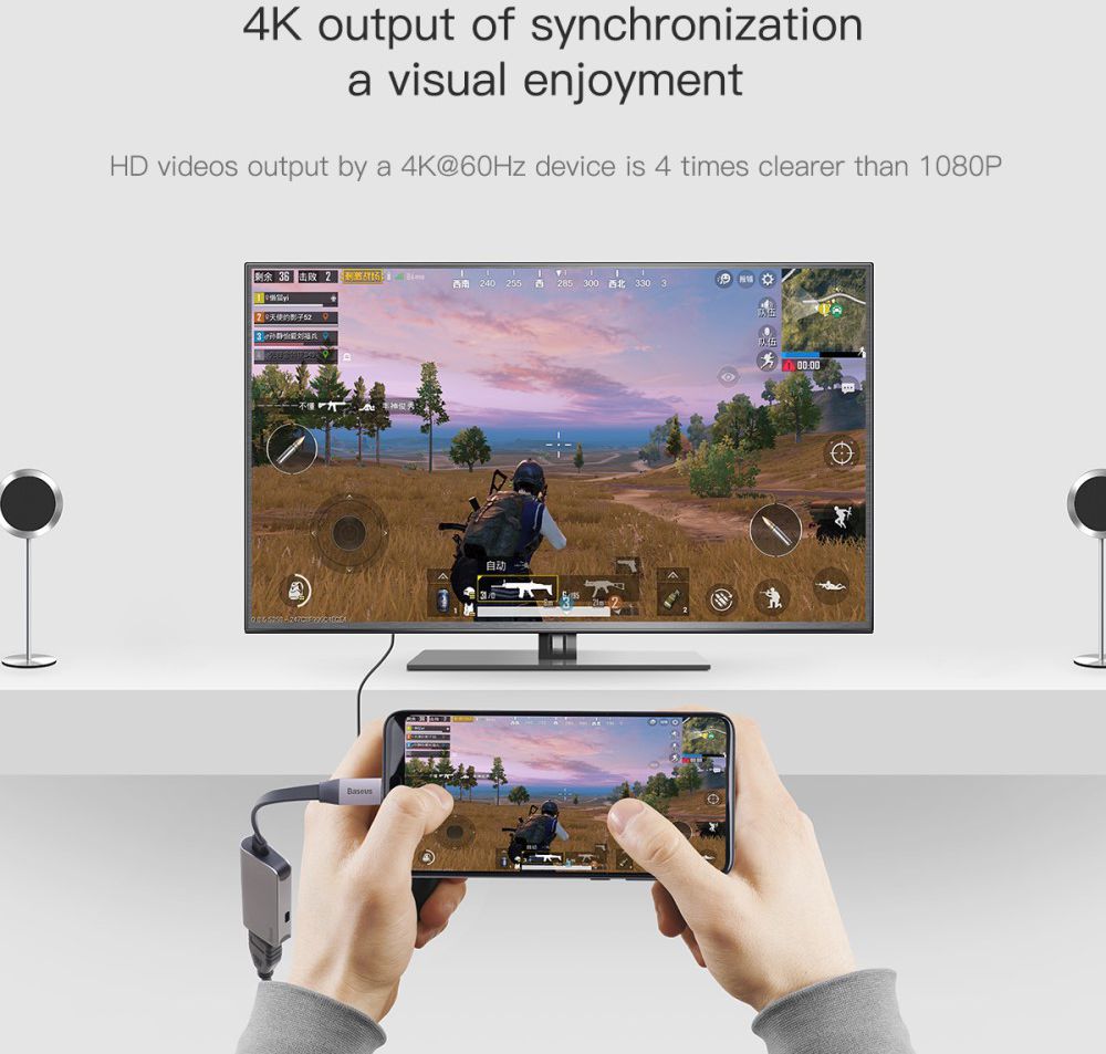 Baseus Little Box USB C naar HDMI Kabel Converter Grijs afbeelding 6