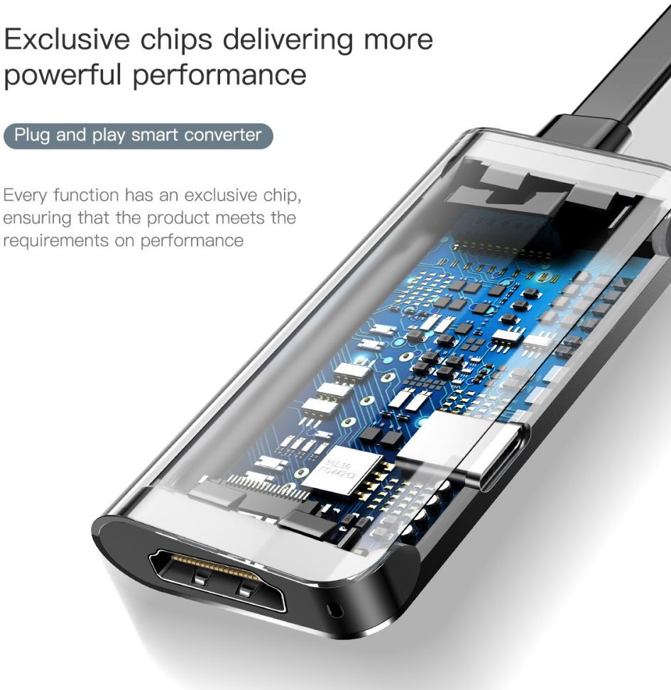 Baseus Little Box USB C naar HDMI Kabel Converter Grijs afbeelding 8
