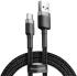 Baseus Gevlochten USB Type C Kabel 2 Meter 2A Zwart Grijs afbeelding 1
