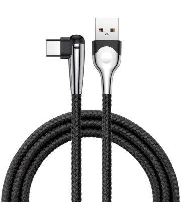 Baseus Fast Charge Haakse Hoek USB-C Kabel 1 Meter Zwart Kabels