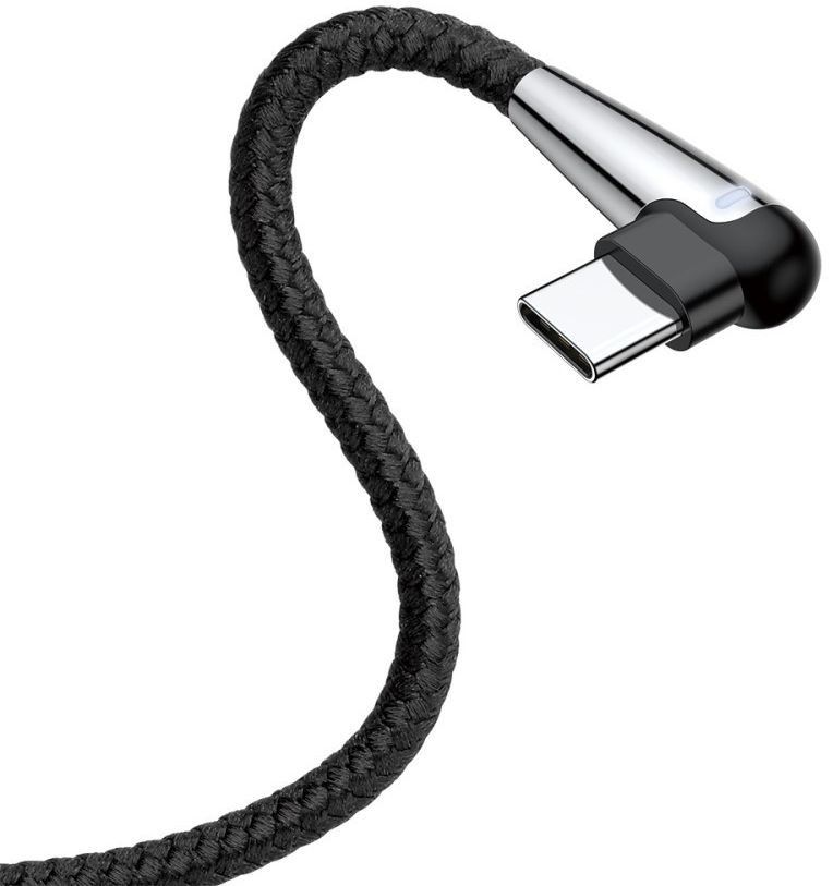 Baseus Fast Charge Haakse Hoek USB-C Kabel 1 Meter Zwart afbeelding 3
