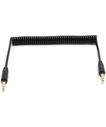 Rekbare Universele Aux kabel 3.5mm Jack naar 3.5mm Jack 1 Meter Zwart