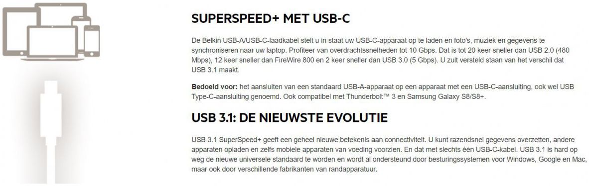 Belkin USB 3.1 to USB-C Kabel afbeelding 5