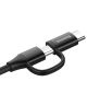 Baseus Yiven 2-in-1 Gevlochten Kabel USB-C Micro-USB 1 Meter Zwart