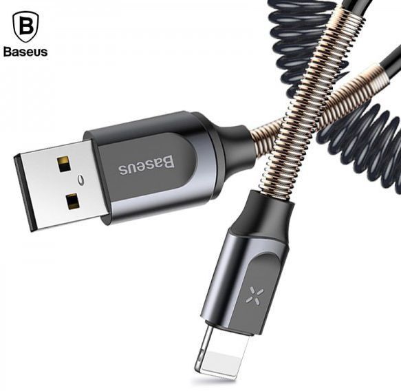 Baseus Double Spring 1.2 Meter USB Datakabel Grijs afbeelding 12