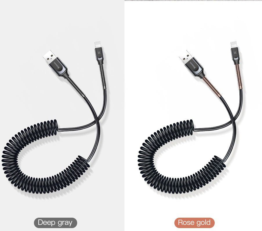 Baseus Double Spring 1.2 Meter USB Datakabel Grijs afbeelding 13