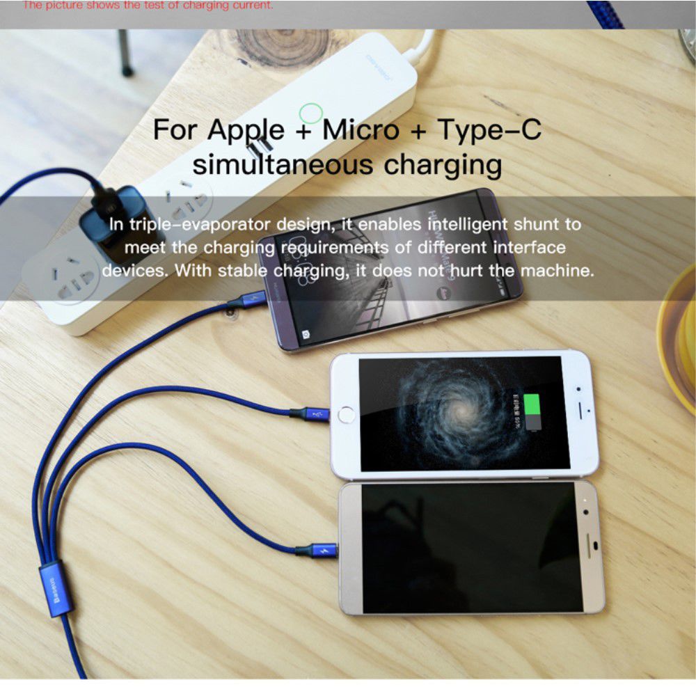 Baseus 2 in 1 Kabel Type C + Micro USB 3A (1.2M) afbeelding 13