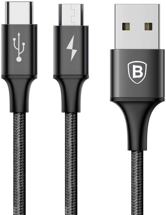 Baseus 2 in 1 Kabel Type C + Micro USB 3A (1.2M) afbeelding 4