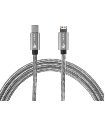 4smarts USB Type C naar Lightning Kabel: 1 meter Grijs Kabels