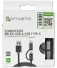 4Smart ComboCord Micro-USB en USB-C Gevlochten Kabel 2 Meter Grijs