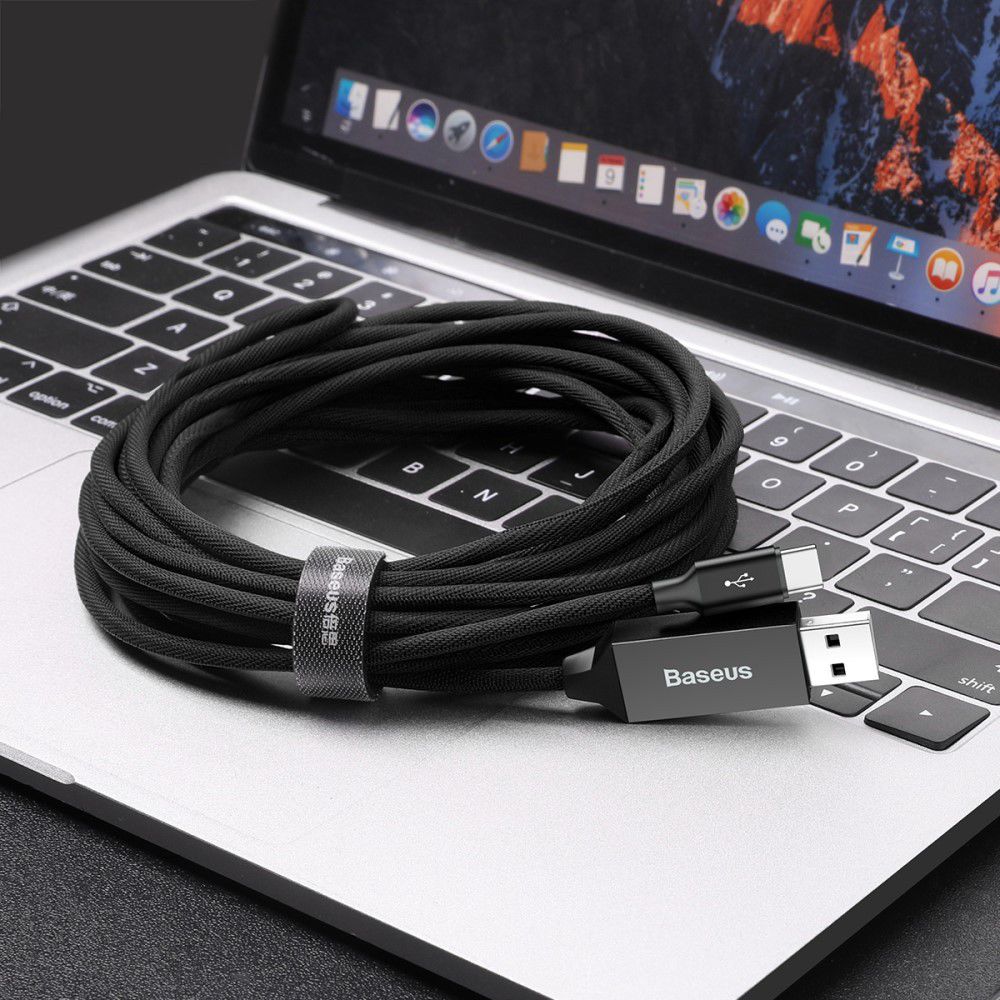 Baseus Yiven Gevlochten USB-C Kabel 5 Meter Zwart afbeelding 6