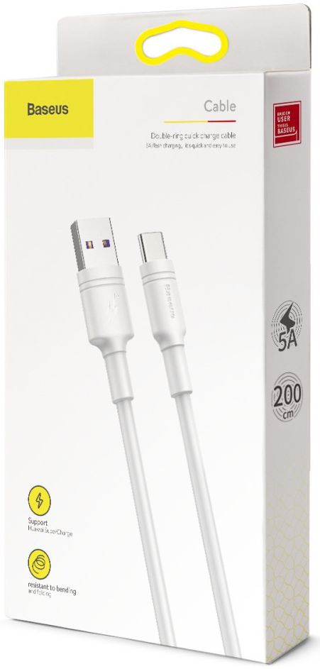 Baseus USB-C SuperCharge Kabel 2 Meter 5A Wit afbeelding 10