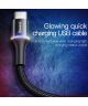 Baseus Gevlochten USB-C Kabel 2 meter LED Indicator Lampje 2A Zwart