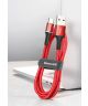 Baseus Gevlochten USB-C Kabel 2 Meter LED Indicator Lampje 2A Rood
