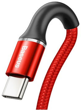 Baseus Gevlochten USB-C Kabel 2 Meter LED Indicator Lampje 2A Rood afbeelding 2